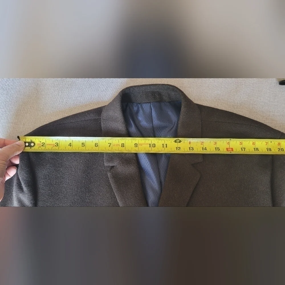 Kenneth Cole New York Men's Charcoal Gray/Black Wool Peacoat Trenchcoat Size 46R